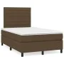 Cama box spring con colchón tela marrón oscuro 120x200 cm de , Camas y somieres - Ref: Foro24-3141844, Precio: 409,48 €, Desc...