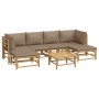 Set de muebles de jardín 7 piezas bambú y cojines gris taupe de , Conjuntos de jardín - Ref: Foro24-3155133, Precio: 677,52 €...