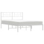 Estructura de cama con cabecero metal blanca 140x200 cm de , Camas y somieres - Ref: Foro24-355317, Precio: 101,91 €, Descuen...