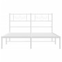 Estructura de cama con cabecero metal blanca 140x200 cm de , Camas y somieres - Ref: Foro24-355317, Precio: 101,91 €, Descuen...