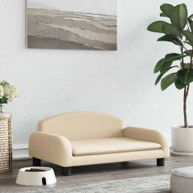 Cama para perros de tela crema 70x45x30 cm en Camas para perros | Comprar online en Foru.es