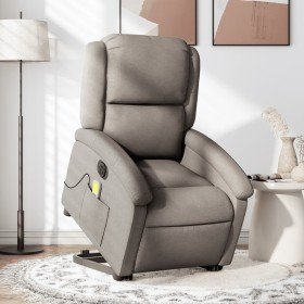 Sillón de masaje eléctrico reclinable elevable tela taupé en Sillones | Comprar online en Foru.es