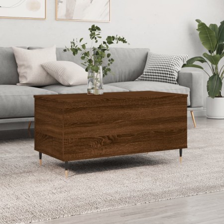 Mesa de centro madera contrachapada roble marrón 90x44,5x45 cm de , Mesas de centro - Ref: Foro24-830971, Precio: 69,70 €, De...