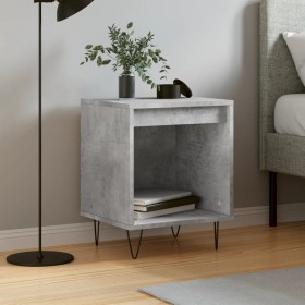 Mesita de noche madera de ingeniería gris hormigón 40x35x50 cm de , Mesitas de noche - Ref: Foro24-830724, Precio: 33,37 €, D...