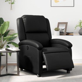 Sillón reclinable eléctrico de cuero sintético negro en Sillones | Comprar online en Foru.es