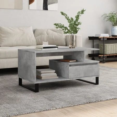 Mesa de centro madera contrachapada gris hormigón 90x49x45 cm de , Mesas de centro - Ref: Foro24-831032, Precio: 71,18 €, Des...