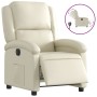 Sillón reclinable eléctrico de cuero sintético crema en Sillones | Comprar online en Foru.es