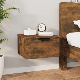 Mesita de noche de pared color roble ahumado 34x30x20 cm de , Taquillas y armarios de almacenamiento - Ref: Foro24-817087, Pr...