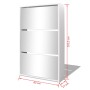 Mueble zapatero 3 niveles y espejo blanco 63x17x102,5 cm de vidaXL, Zapateros y organizadores de calzado - Ref: Foro24-243048...
