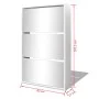 Mueble zapatero 3 niveles y espejo blanco 63x17x102,5 cm de vidaXL, Zapateros y organizadores de calzado - Ref: Foro24-243048...