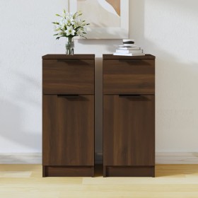 Aparadores 2 uds madera contrachapada marrón roble 30x30x70 cm de , Aparadores - Ref: Foro24-817005, Precio: 76,56 €, Descuen...