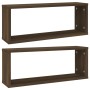 Estantes cúbicos de pared 2 uds madera roble marrón 60x15x23 cm de , Estantes y estanterías - Ref: Foro24-815930, Precio: 25,...