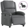 Sillón reclinable eléctrico de cuero sintético gris en Sillones | Comprar online en Foru.es