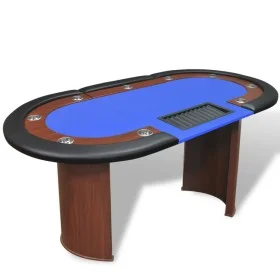 Poker table for 10 players, chip tray, and dealer area. by vidaXL, Game and poker tables - Ref: Foro24-80134, Price: 274,20 €...