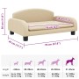 Cama para perros de tela crema 70x45x30 cm en Camas para perros | Comprar online en Foru.es