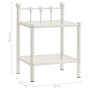 Mesita de noche metal vidrio blanco&transparente 45x34,5x60,5cm de vidaXL, Mesitas de noche - Ref: Foro24-325074, Precio: 48,...