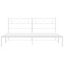 Estructura de cama de metal con cabecero blanco 180x200 cm de , Camas y somieres - Ref: Foro24-372330, Precio: 101,52 €, Desc...