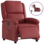 Sillón reclinable eléctrico de cuero sintético rojo tinto en Sillones | Comprar online en Foru.es