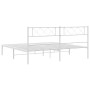 Estructura de cama de metal con cabecero blanco 180x200 cm de , Camas y somieres - Ref: Foro24-372330, Precio: 101,52 €, Desc...