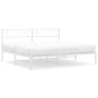 Estructura de cama de metal con cabecero blanco 193x203 cm de , Camas y somieres - Ref: Foro24-372332, Precio: 99,67 €, Descu...