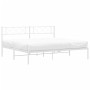 Estructura de cama de metal con cabecero blanco 193x203 cm de , Camas y somieres - Ref: Foro24-372332, Precio: 99,67 €, Descu...