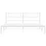 Estructura de cama de metal con cabecero blanco 193x203 cm de , Camas y somieres - Ref: Foro24-372332, Precio: 99,67 €, Descu...