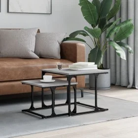 Stackable coffee table set, 2 pieces, engineered wood, Sonoma gray by , Coffee table - Ref: Foro24-833371, Price: 43,61 €, Di...