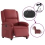 Sillón reclinable eléctrico de cuero sintético rojo tinto en Sillones | Comprar online en Foru.es