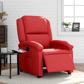 Sillón reclinable eléctrico de cuero sintético rojo en Sillones | Comprar online en Foru.es