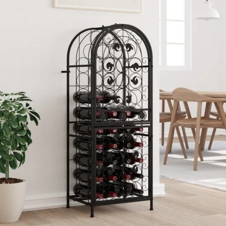 Botellero para 41 botellas hierro forjado negro 45x36x120 cm de , Botelleros - Ref: Foro24-358370, Precio: 143,19 €, Descuent...