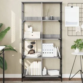 Estantería de madera de ingeniería gris Sonoma 78,5x33x153 cm de , Librerías y estanterías - Ref: Foro24-835257, Precio: 80,0...