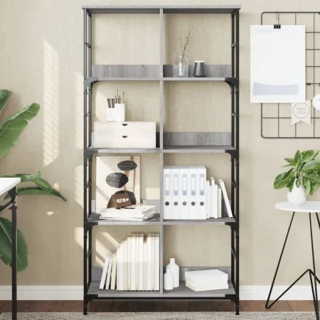 Estantería de madera de ingeniería gris Sonoma 78,5x33x153 cm de , Librerías y estanterías - Ref: Foro24-835257, Precio: 80,0...