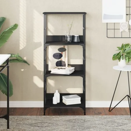 Estantería de madera de ingeniería negra 50x33x117,5 cm de , Librerías y estanterías - Ref: Foro24-835269, Precio: 47,78 €, D...