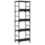 Estantería de madera de ingeniería negra 50x33x153 cm de , Librerías y estanterías - Ref: Foro24-835274, Precio: 62,97 €, Des...