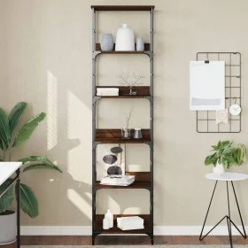 Estantería de madera ingeniería marrón roble 50x33x188,5 cm de , Librerías y estanterías - Ref: Foro24-835283, Precio: 71,60 ...