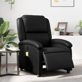 Sillón de masaje reclinable eléctrico cuero sintético negro en Sillones | Comprar online en Foru.es