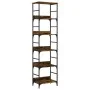 Estantería de madera ingeniería roble ahumado 50x33x188,5 cm de , Librerías y estanterías - Ref: Foro24-835281, Precio: 72,89...