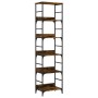 Estantería de madera ingeniería roble ahumado 50x33x188,5 cm de , Librerías y estanterías - Ref: Foro24-835281, Precio: 76,46...