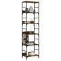 Estantería de madera ingeniería roble ahumado 50x33x188,5 cm de , Librerías y estanterías - Ref: Foro24-835281, Precio: 72,89...