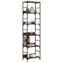 Estantería de madera ingeniería roble ahumado 50x33x188,5 cm de , Librerías y estanterías - Ref: Foro24-835281, Precio: 76,46...