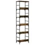 Estantería de madera ingeniería roble ahumado 50x33x188,5 cm de , Librerías y estanterías - Ref: Foro24-835281, Precio: 72,89...