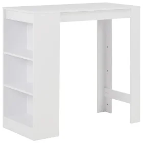 Mesa alta de cocina con estantería blanco 110x50x103 cm de , Mesas de cocina y de comedor - Ref: Foro24-280211, Precio: 98,65...