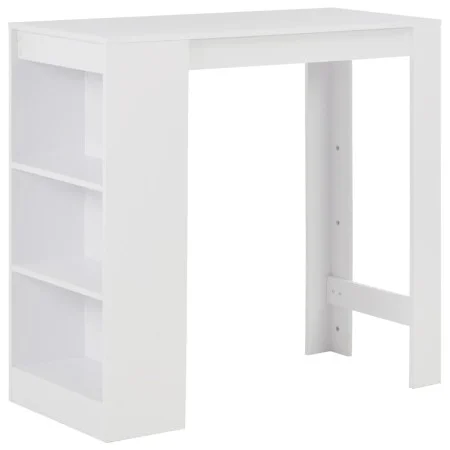 Mesa alta de cocina con estantería blanco 110x50x103 cm de , Mesas de cocina y de comedor - Ref: Foro24-280211, Precio: 98,65...