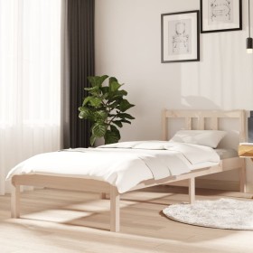 Estructura de cama madera maciza 75x190 cm de , Camas y somieres - Ref: Foro24-814844, Precio: 87,91 €, Descuento: %