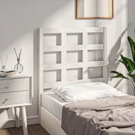 Bettkopfteil aus massivem weißem Kiefernholz, 80,5 x 4 x 100 cm von , Kopf- und Fußteile - Ref: Foro24-817866, Preis: 36,38 €...