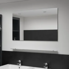 Espejo de pared con estante de vidrio templado 100x60 cm by , Mirrors - Ref: Foro24-249443, Price: 69,90 €, Discount: %