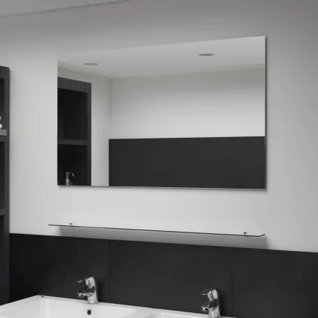 Espejo de pared con estante de vidrio templado 100x60 cm de , Espejos - Ref: Foro24-249443, Precio: 69,90 €, Descuento: %