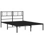 Estructura de cama con cabecero metal negro 135x190 cm de , Camas y somieres - Ref: Foro24-372178, Precio: 93,29 €, Descuento: %