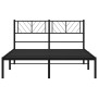 Estructura de cama con cabecero metal negro 135x190 cm de , Camas y somieres - Ref: Foro24-372178, Precio: 93,29 €, Descuento: %