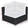 Set muebles de jardín 10 piezas y cojines ratán sintético negro de vidaXL, Conjuntos de jardín - Ref: Foro24-41878, Precio: 9...